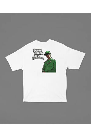 San Andreas Grand Theft Auto Baskılı Unisex Oversize Gta Tişört