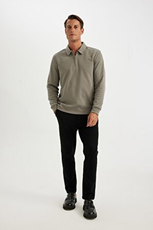Siyah Tailored Regular Fit Düz Paça Cepli Pantolon
