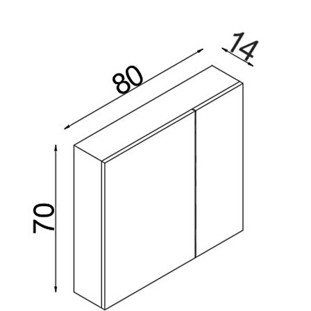 Teta Home Tokyo 80CM Mdf Banyo Üst Aynalı Dolap