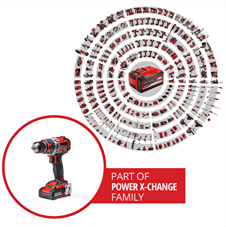 Einhell Professional Akülü Darbeli Vidalama TP-CD 18/50 Li-i BL Kit Power X-Change (18 V, kömürsüz, 50 Nm, darbeli delme fonksiyonu, 2x 2,0 Ah akü + şarj cihazı dahildir)