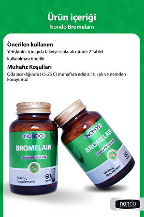Nondo Bromelain 750 mg & Krom Pikolinat 60 Tablet