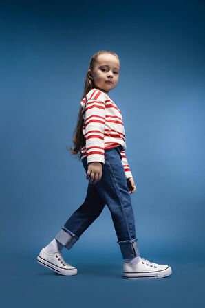 Kız Bebek Paperbag Duble Paça Jean Pantolon