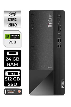 Lenovo NEO 50T i3 12100 24GB RAM 512GB SSD GT730/4GB FDOS 11SC001ATX MASAÜSTÜ PC & PER4 BELLEK