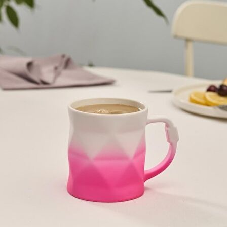 Karaca Soft Touch Geo Kupa 450 ml Pembe