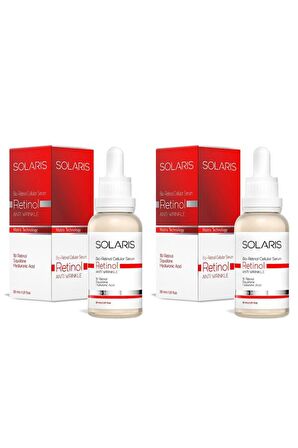 Solaris Onarıcı & Besleyici Retinol Cilt Bakım Serumu 30 ml x 2 Adet (1% Retinol ve Hyaluronic Acid)