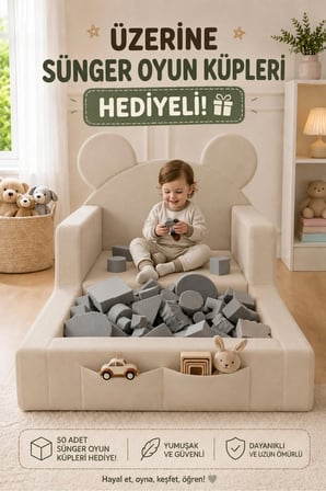 Dizanor Luxury Tedyy Baza ve Başlıklı Montessori Full Sünger Yatak Seti