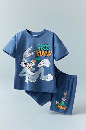 DeFacto Erkek Bebek Looney Tunes 2'li Takım Kısa Kollu Tişört Şort E7693A525SMBE364
