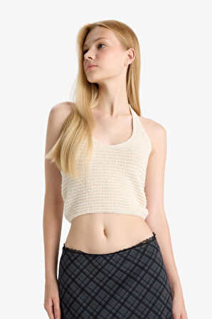 Slim Fit Dar Kesim Halter Yaka Atlet