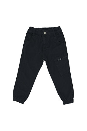 Panço Erkek Çocuk Düğmeli Pantolon Siyah