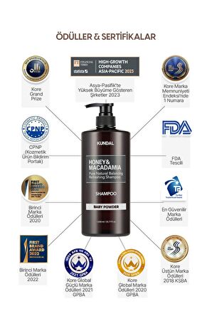 Kırılma Karşıtı Besleyici Bakım Şampuanı KUNDAL Honey & Macadamia Nature Shampoo 1058ml Baby Powder