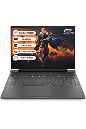 HP Victus B10FPEA-32 Intel Core i7 13620H 32GB 512GB SSD RTX4060-8GB Freedos 15.6" FHD 144Hz Taşınabilir Bilgisayar