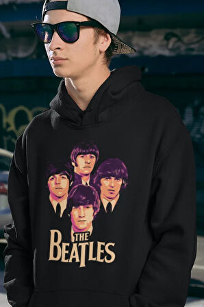 The Beatles Baskılı Unisex Oversize Müzik Grubu Hoodie