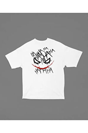 Joker HA Ha Kahkaha Baskılı Unisex Oversize Film Tişört