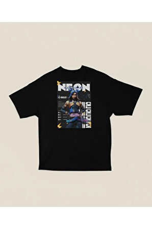 Neeon Duelist Baskılı Unisex Oversize Vaalorant Tişört