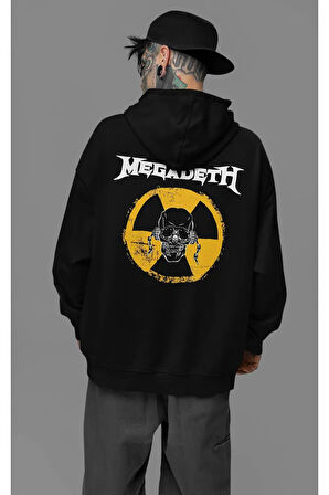 Megadeth Müzik Grubu Baskılı Unisex Oversize Rock Metal Hoodie