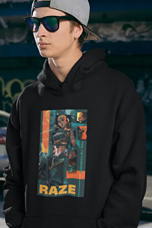 Yes Im Pumped Yazılı Unisex Oversize Vallorant Raze Hoodie