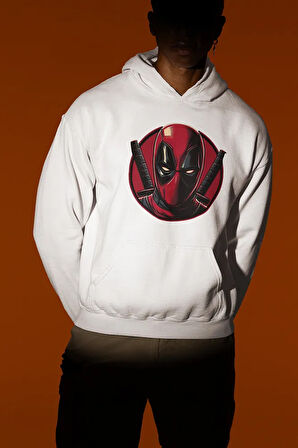 Deadpool Karakter Baskılı Unisex Oversize Hoodie