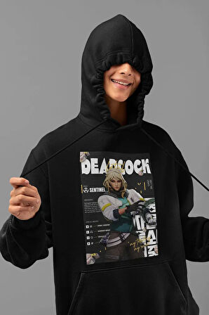 Deadlock Valorant Karakter Baskılı Unisex Oversize Hoodie