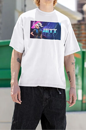 Jeett Baskılı Unisex Oversize Vallorant Karakter Tişört