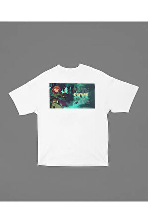 Skyee Baskılı Unisex Oversize Valoorant Tişört