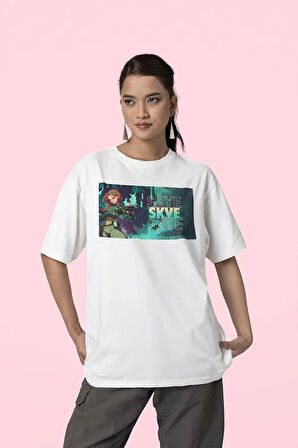 Skyee Baskılı Unisex Oversize Valoorant Tişört