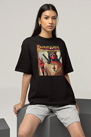 Marvel's Cesuss And Maximum Effort ! Baskılı Unisex Oversize Deadpool Tişört