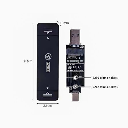 NPO DK01 NVMe M.2 USB-A/Type-C Kablosuz Taşınabilir Harici SSD için Boş Kutu