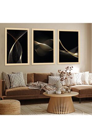 Siyah Ahşap Çerçeveli Göçebe Kuşlar Tablo