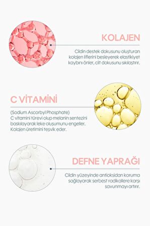Kolajen Serum C Vitamin+ Canlandırıcı Parlaklık Veren Cilt Elastikiyetini Artıran Serum (30 ml)
