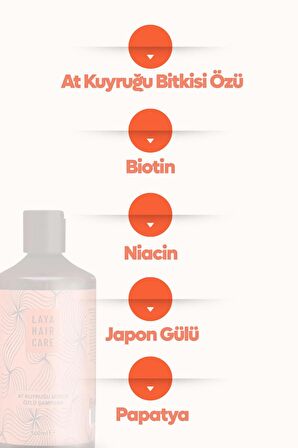 Saç Dökülmesine Karşı Bakım Şampuanı At Kuyruğu Özlü Tuzsuz Biotin Ve Papatya Katkılı 500 Ml