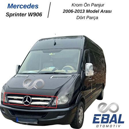 Mercedes Sprinter W906 Krom Ön Panjur 4 prç. 2006-2013 P.Çelik