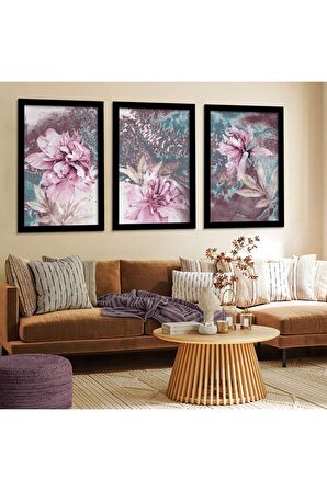 GOLD AYNALI PLEKSİ ÇERÇEVELİ MODERN KIRMIZI SİYAH MAVİ  SOYUT ÇİZİM TABLO