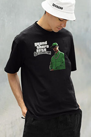 San Andreas Grand Theft Auto Baskılı Unisex Oversize Gta Tişört
