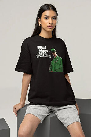 San Andreas Grand Theft Auto Baskılı Unisex Oversize Gta Tişört