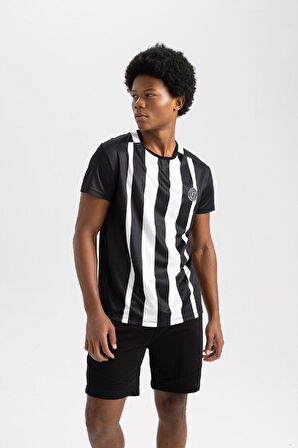 DeFactoFit Standart Fit Bisiklet Yaka Spor Baskılı Kısa Kollu Sporcu Tişört A6959AX23AUBK81