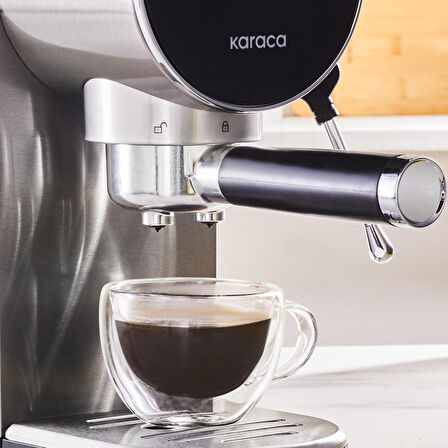 Karaca Coffee Art İnox Dijital 20 Bar Öğütülmüş Espresso Cappuccino ve Kapsül Kahve Makinesi