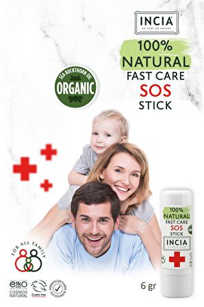 INCIA %100 Doğal Sos Stick Anlık Yatıştırıcı Organik Yalancı İğde Hızlı Koruma Bitkisel 6 gr