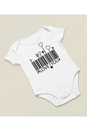 I Love You Yazılı Pamuklu Yumuşak Unisex Çıtçıtlı Body Zıbın