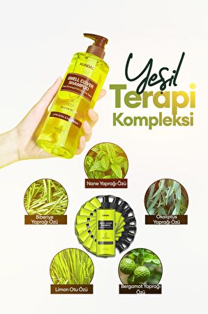 Gençler İçin Sebum Dengeleyici Şampuan KUNDAL Smell Cover Shampoo 400 ml (Lime Basil & Mandarin)