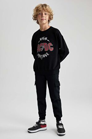 DeFacto Erkek Çocuk AC/DC Bisiklet Yaka Sweatshirt B1289A823AUBK81