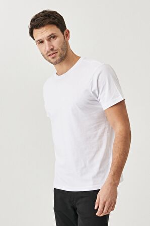 Slim Fit Bisiklet Yaka 2'li Düz Tişört Paketi