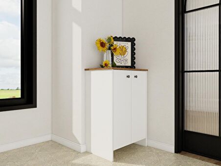 Assos 2 Kapaklı Ayakkabılık / Dolap Amalfi-Beyaz