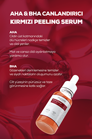 Aha & Bha Canlandırıcı Ve Cilt Tonu Eşitleyici Kırmızı Peeling Serum 30 ml 