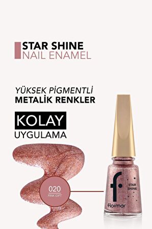 Flormar Metalik Parlak Oje - Star Shine Nail Enamel - 020 Pınk Gıft-8682536073653