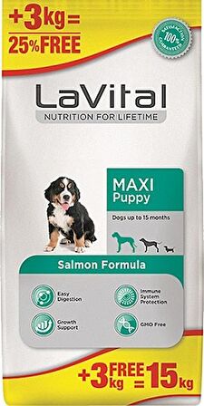 Lavital Büyük Irk Somonlu Yavru Köpek Maması 15 Kg