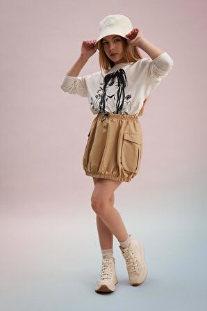 DeFacto Kız Çocuk Kargo Cepli Poplin Etek C0125A824SPBG395