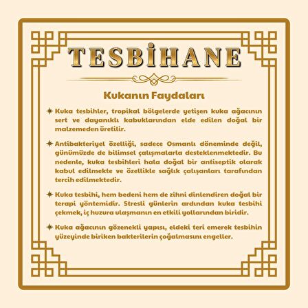 Kararmaz Metal Püsküllü Deve Kemiği Kombinli Kapsül Kesim Kuka Tesbih