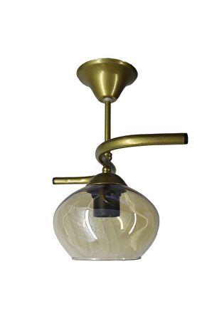 Fuji Eskitme Tekli Bal Yatsı Camlı Avize | Kaliteli Modern Metal Avize