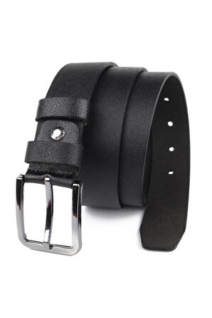 2 Adet Hakiki Deri Erkek Kemer 4 cm Siyah Kumaş ve Kot Uyumlu