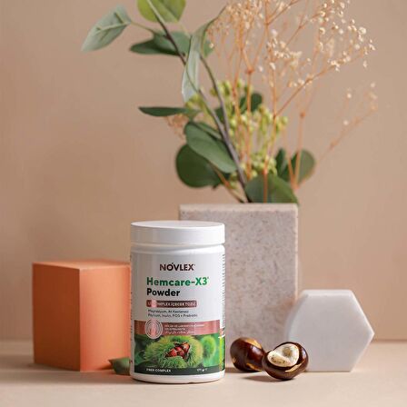 Novlex® Hemcare-X3, Magnezyum, Lif kompleksi ve At kestanesi Toz (Powder) İçecek 171gr
